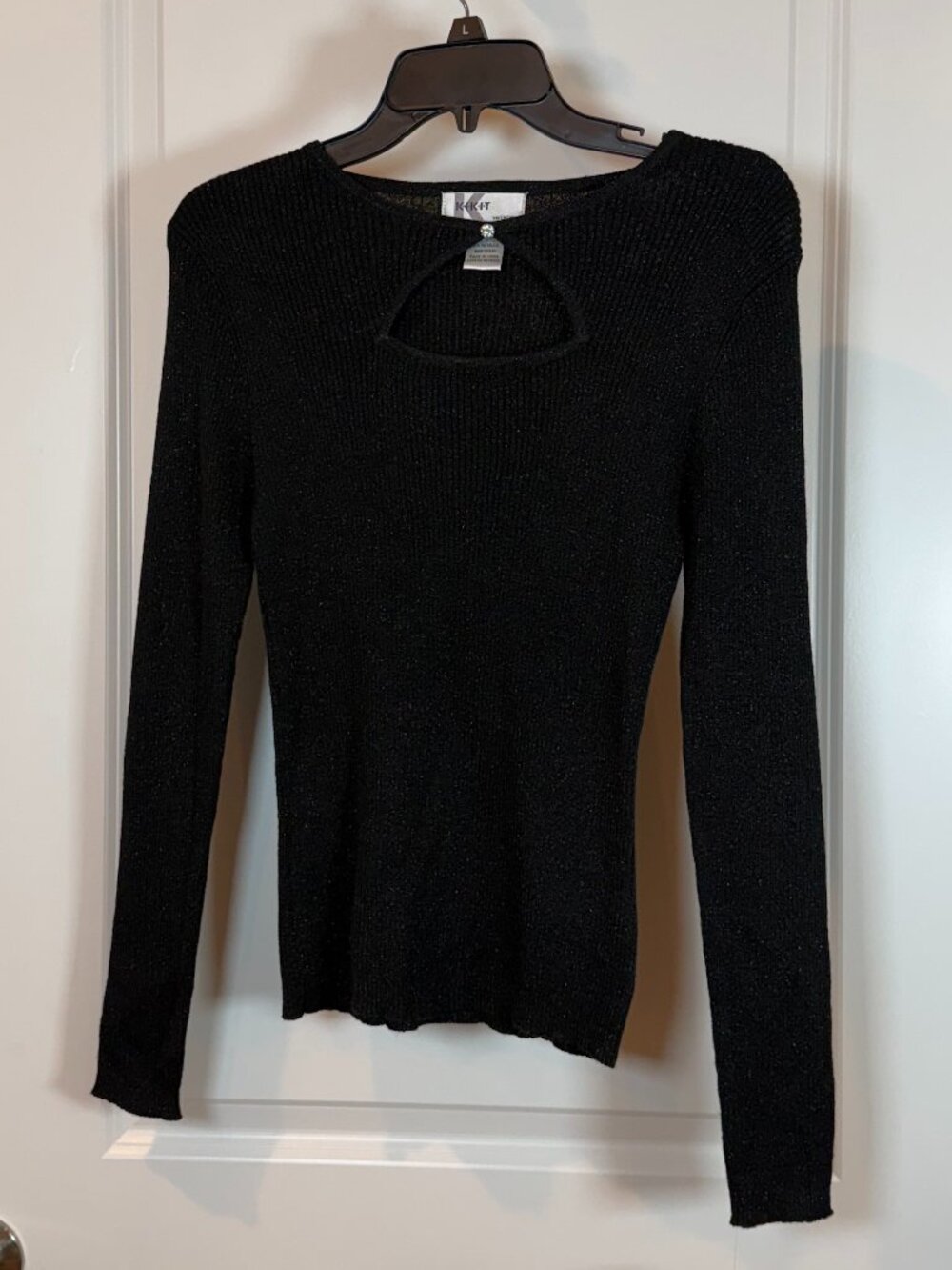 KIKIT Black Long-sleeved Top